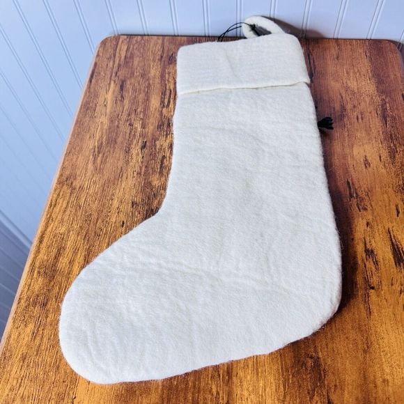 LINCOLN West Elm Kids Elf Tree Gift  Felted Christmas Stocking NWOT - Picture 6 of 7